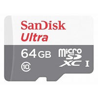 SanDisk Ultra – Tarjeta de memoria flash (adaptador microSDHC a SD Incluido) – 64 GB – Class 10 – microSDXC UHS-I