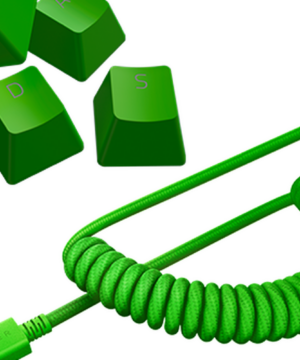 Razer – Set copertura teclado – verde razer – con cable trenzado